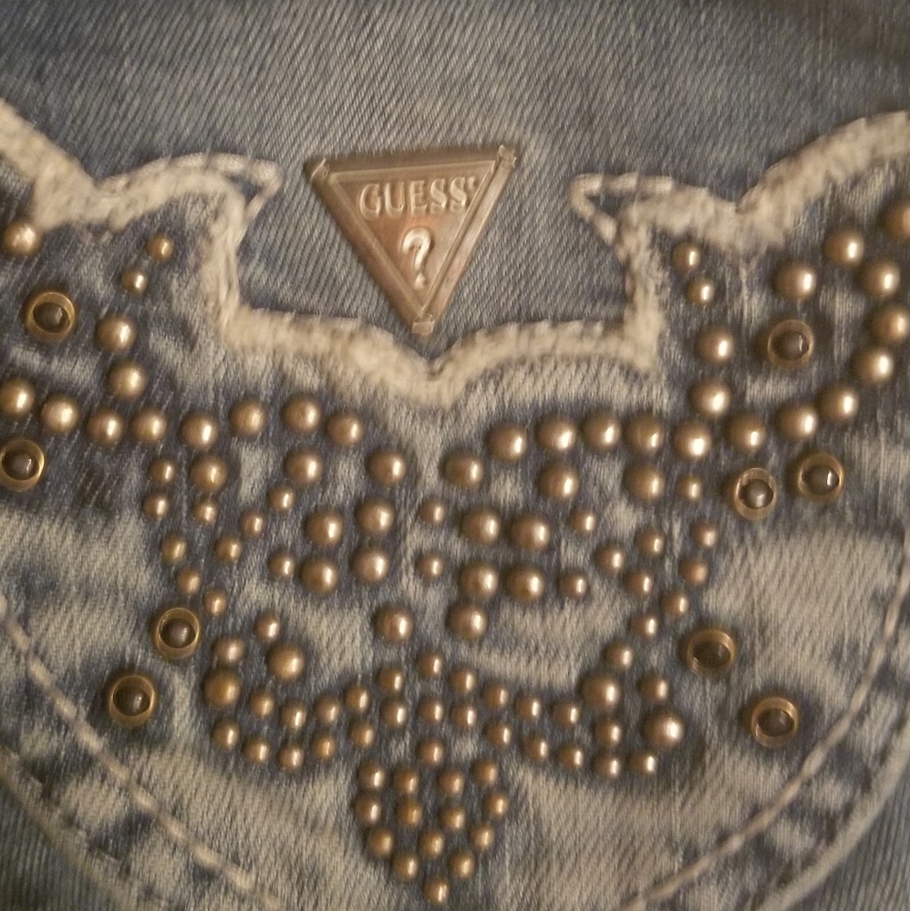 Guess Daredevil Studded Stretch Boot Cut Jean's Size 29